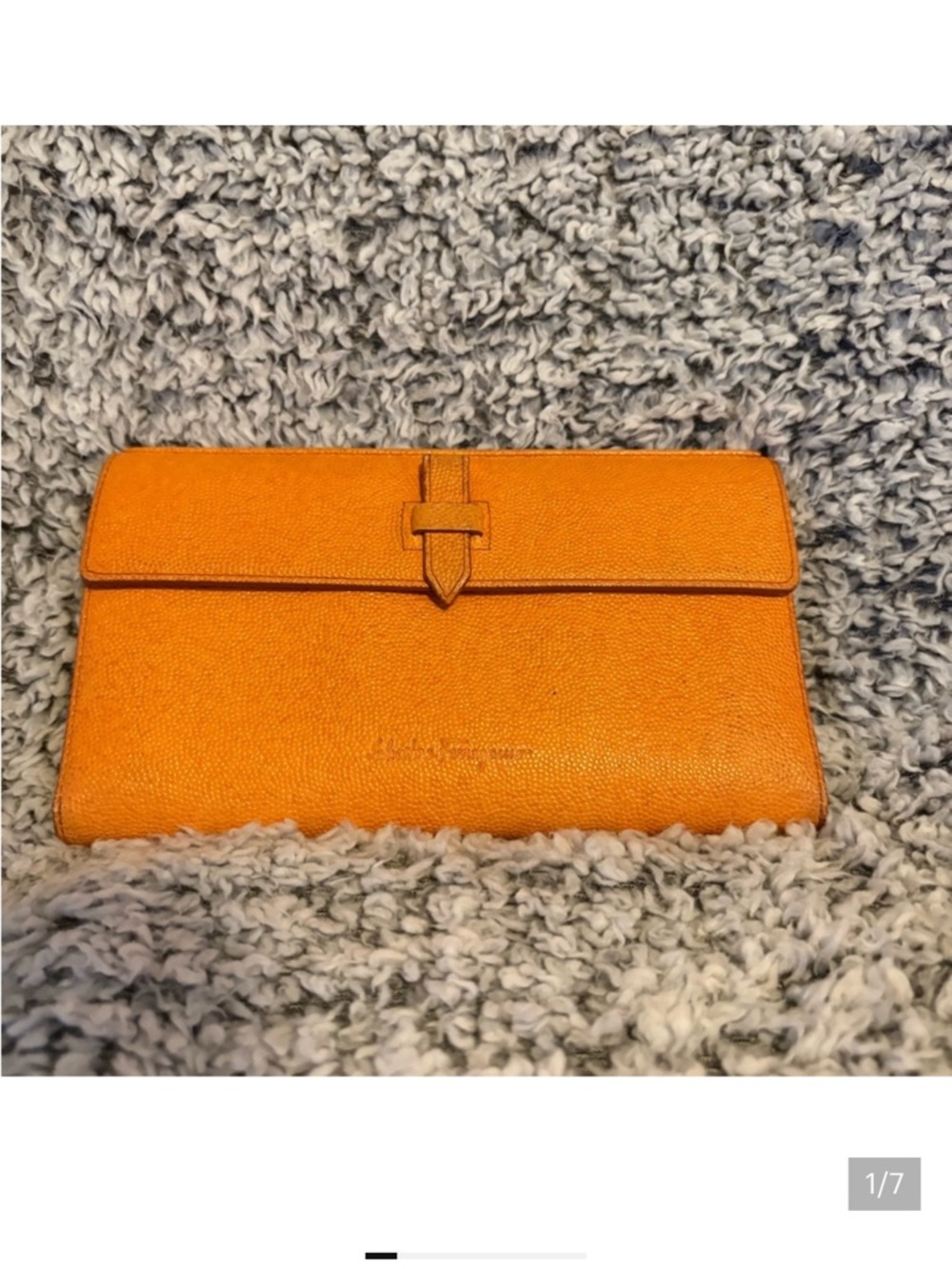 Salvatore Ferragamo Orange Wallet comes with COA